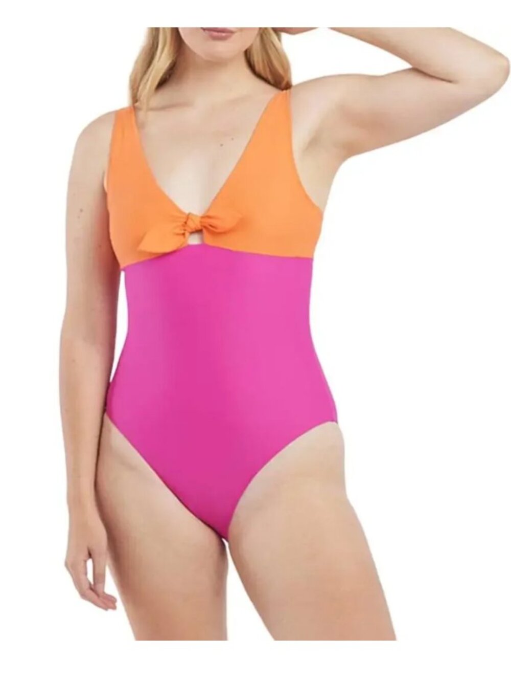 Summersalt The Jetsetter One Piece Swimsuit Hibiscus Tangerine Pink